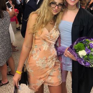 Peach floral summertime dress